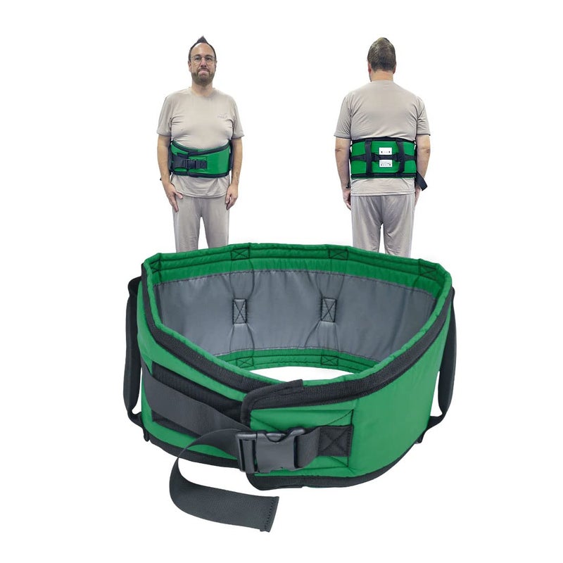 Ehucon Gait Belt for Seniors Transfer Belt Quick Release Buckle, Padded Handles Lift Assist Device for Elderly, Physical Therapy Strap, Safety Belt for Elderly (Green, Large)